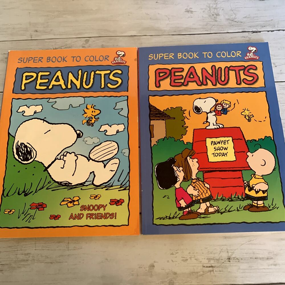 Peanuts Super Book to Color Set of 2 Snoopy and Friends, Pawpet Show Today
